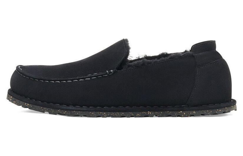 Birkenstock Casual Leather Shoes Unisex Black Regular