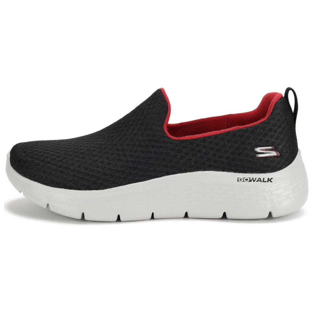 Skechers Cushioning Wear-Resistant Low-Top Casual Shoes Men's Black Red