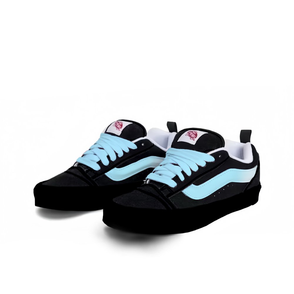 Vans Knu Skool Anti Slip Wear Resistant Low Top Skateboard Shoes Unisex Light Blue