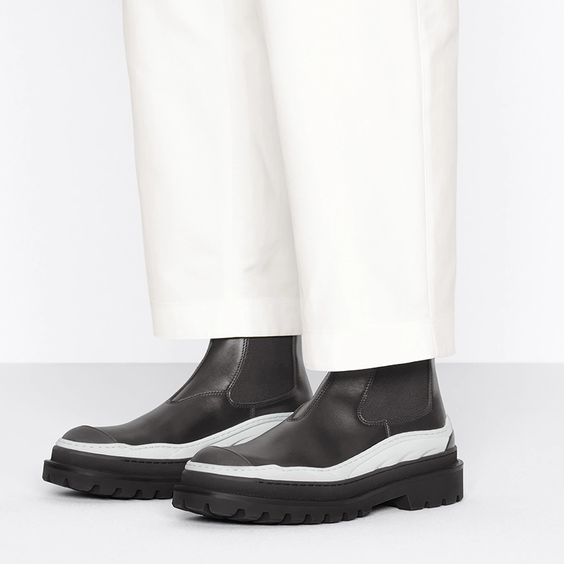 Sacai x DIOR Ankle Length Chelsea Boots Men's Black