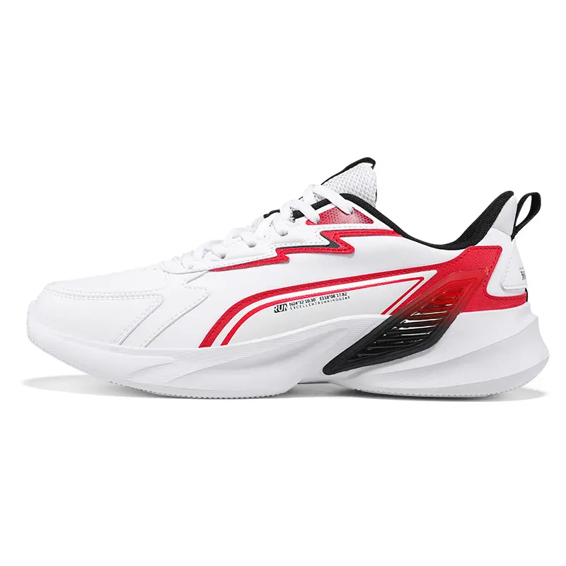 361° Anti Slip Wear Resistant Low Top Casual Running Shoes Men's White Red