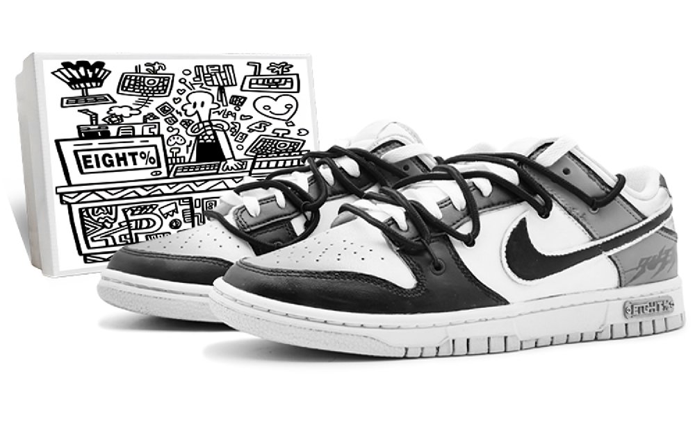 Nike Dunk 'Pure Platinum' Low-Top Skateboard Shoes Men's Black White