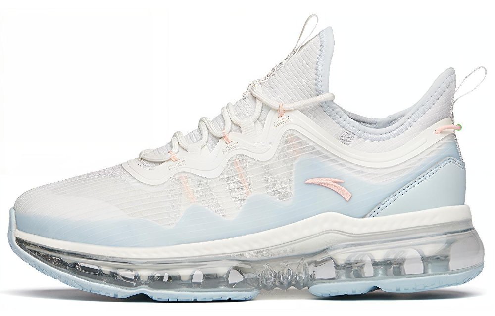 Anta Running Collection Cushioned Wear-Resistant Breathable Low-Top Casual Running Shoes Women's White Blue