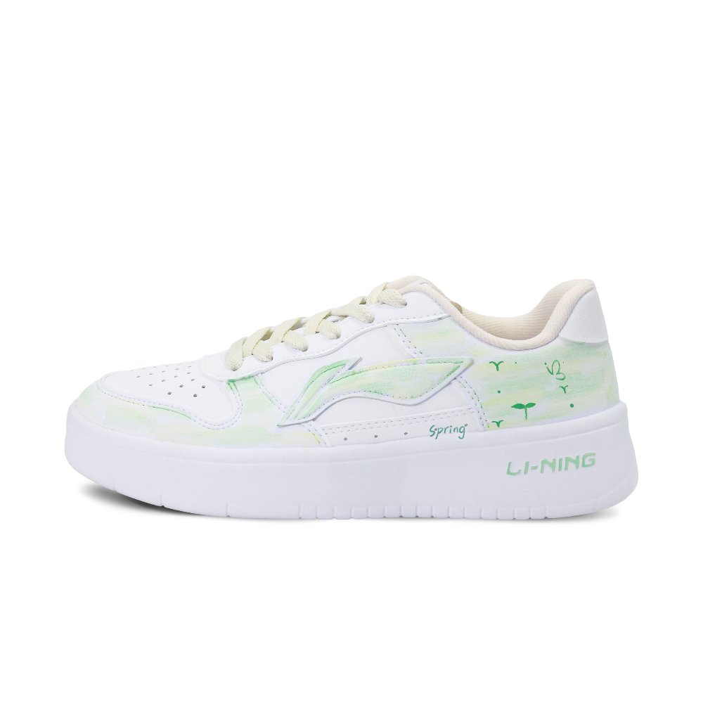 LiNing Pontoon Boats Slip Resistant Cushioning Lightweight Low Top Skateboard Shoes Unisex White Green Yellow