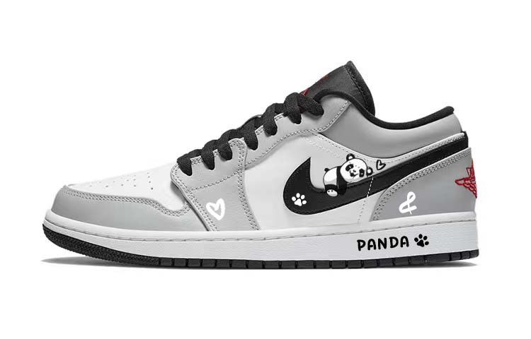 Jordan Air Jordan 1 Low-Top Vintage Basketball Shoes Men's Gray White