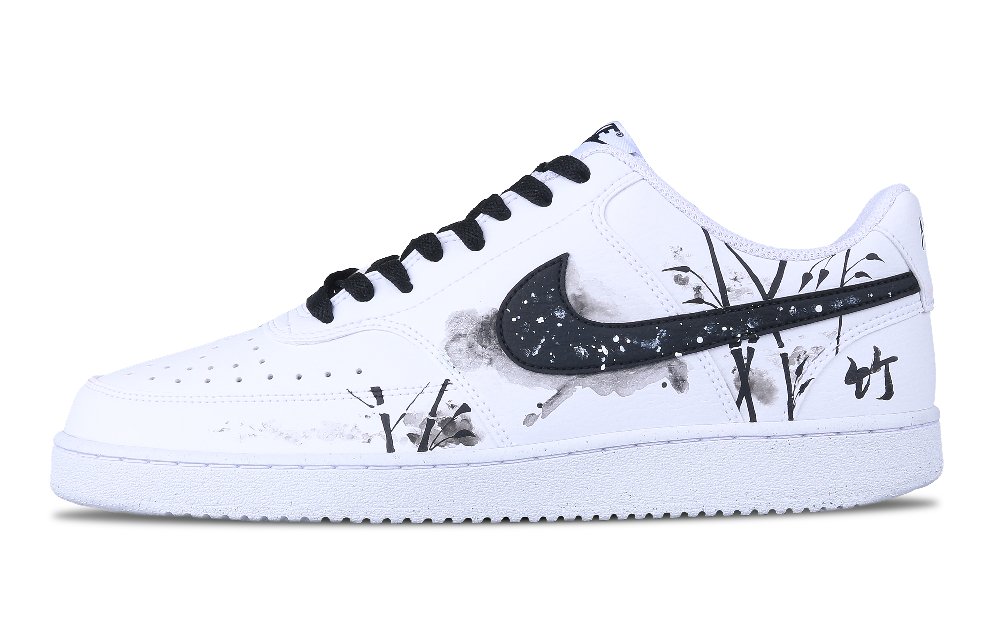 Nike Court Vision 1 Low-Top Skateboard Shoes Men's Black White