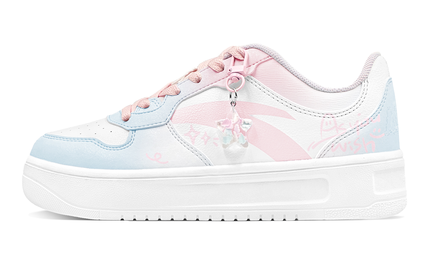 Anta Relaxed Abrasion Resistant, Lightweight, And Breathable Low Top Skateboard Shoes Women's Blue Pink