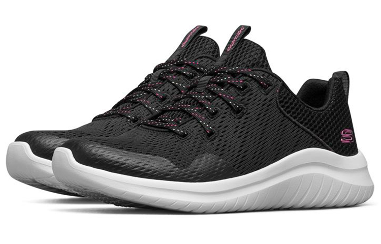 Skechers Ultra Flex 2.0 Low Top Running Shoes Black/White Women's