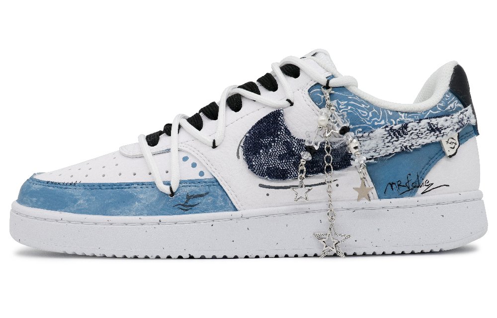 Nike Court Vision 1 Breeze From The Sea Anti-Slip Wear-Resistant Low-Top Skateboard Shoes Men's Blue White