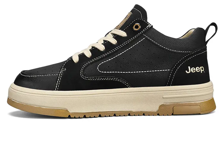 Jeep Low Top Outdoor Casual Shoes Unisex Black