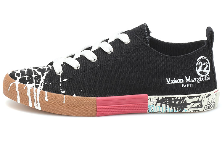 Maison Margiela Low-Top Stylish Skateboarding Shoes Women's Black Red