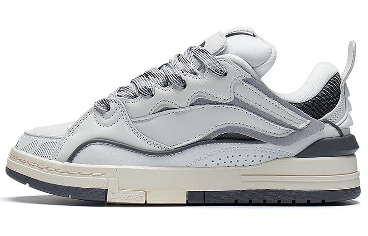 LiNing Wave GOLDEN Slip-Resistant Cushioning Wear-Resistant Low-Top Skateboard Shoes Women's Frost White