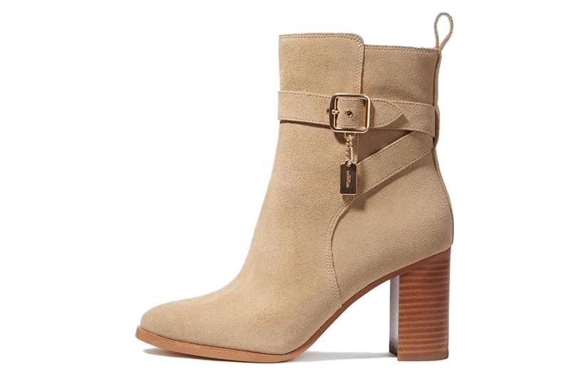 COACH Olivia Ankle Boots 8cm Women's Oat
