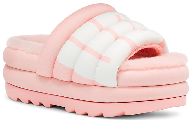 UGG Maxi Slide Logo Pink Scallop Women's