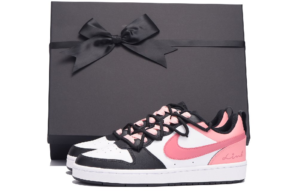 Nike Court Borough Slip-Resistant Coverage Low-Top Skateboard Shoes Women's Black Pink