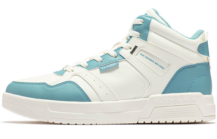 361° Anti-Slip Wear-Resistant Mid-Top Skateboard Shoes Men's White Blue