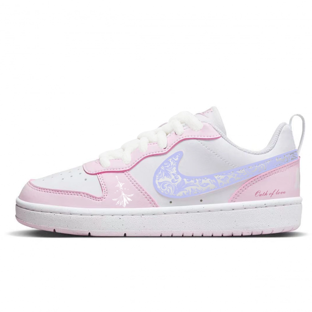 Nike Court Borough Abrasion Resistant Low top Skateboard Shoes Unisex Pink