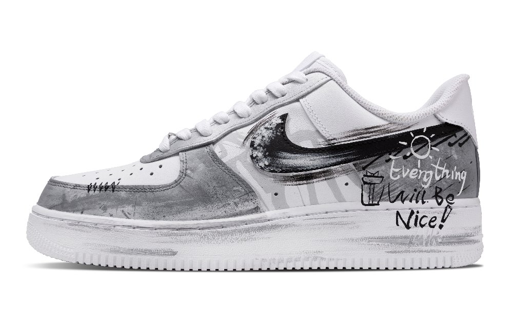 Nike Air Force 1 Fresh Look Absolutely Authentic Lightweight Low Top Skateboard Shoes Unisex Light Gray