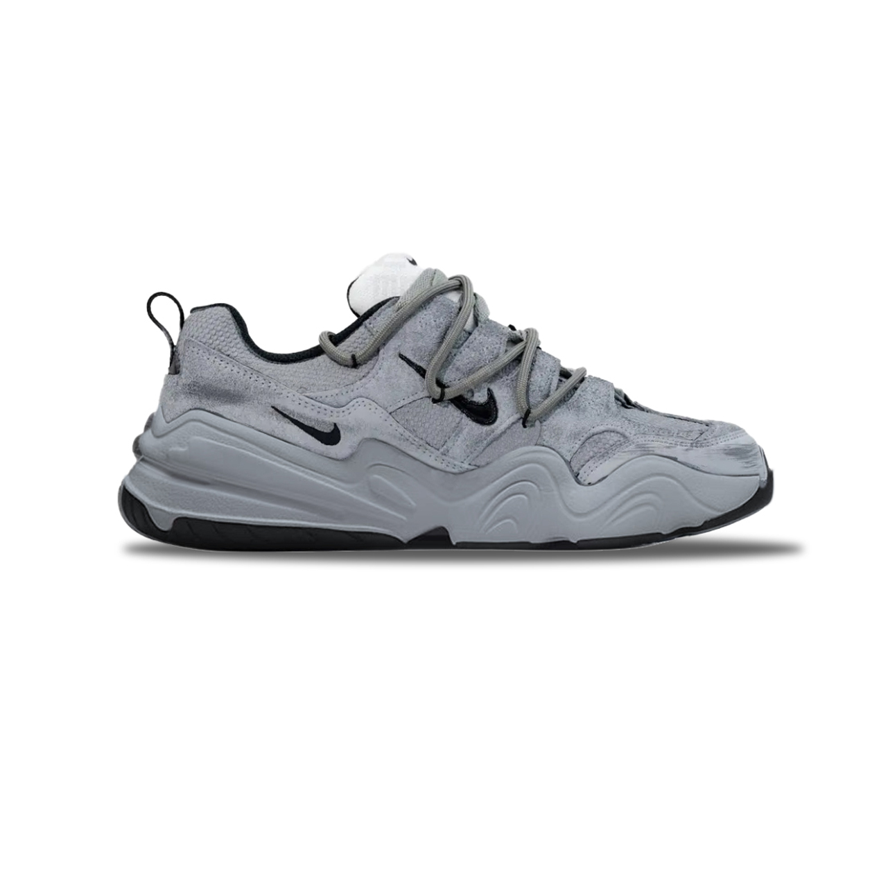 Nike Tech Hera Mist Gray Heartbeat Shock Absorbers Slip Resistant Abrasion Resistant Low top Casual Shoes Unisex Gray