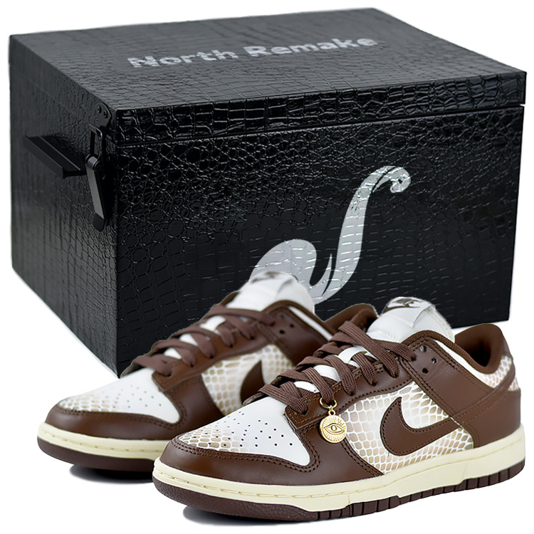 Nike Dunk Anti-Slip Wear-Resistant Low-Top Skateboard Shoes Women's Brown White