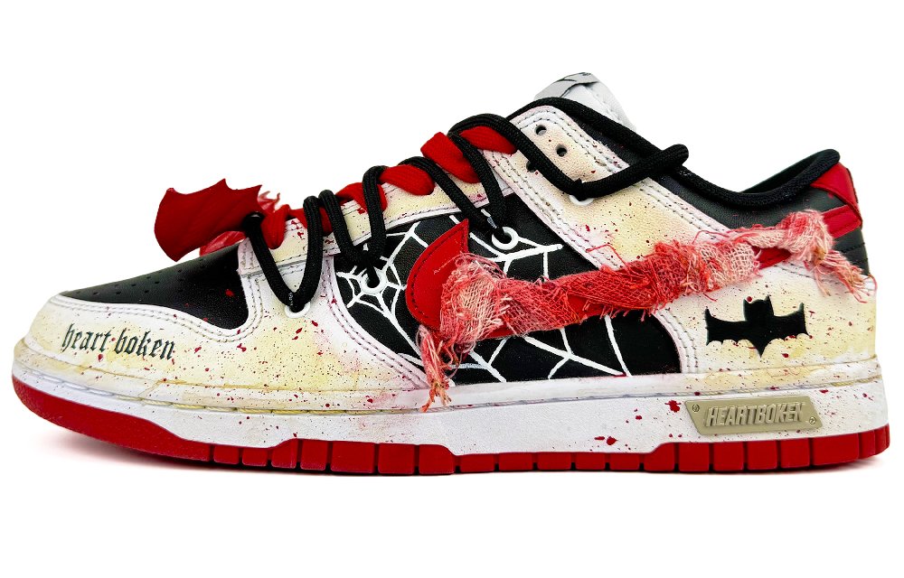 Nike Dunk Low Top Skateboard Shoes Unisex Beige White Red