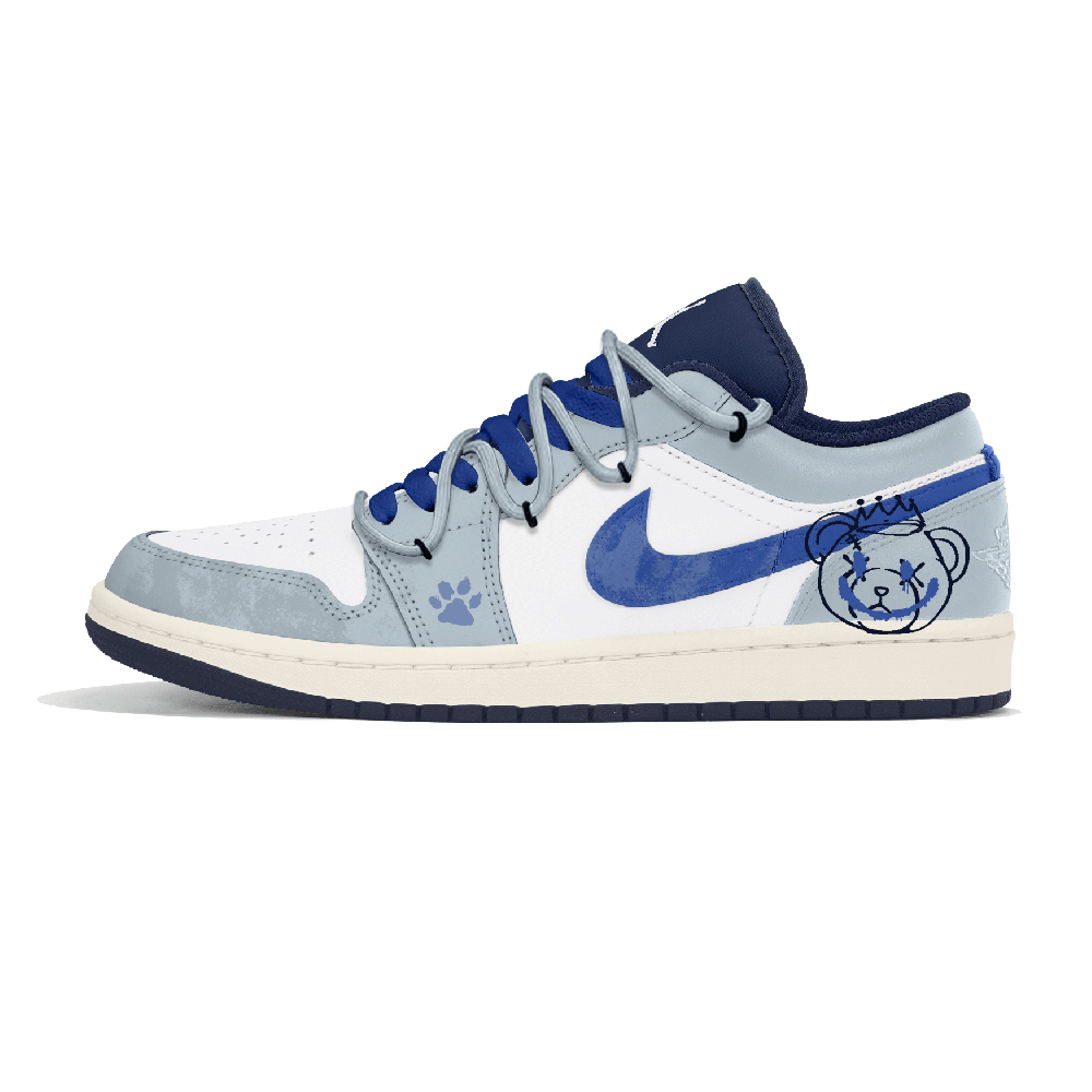 Jordan Air Jordan 1 Wear-Resistant Slip-Resistant Low-Top Vintage Basketball Shoes Men's Haze Blue