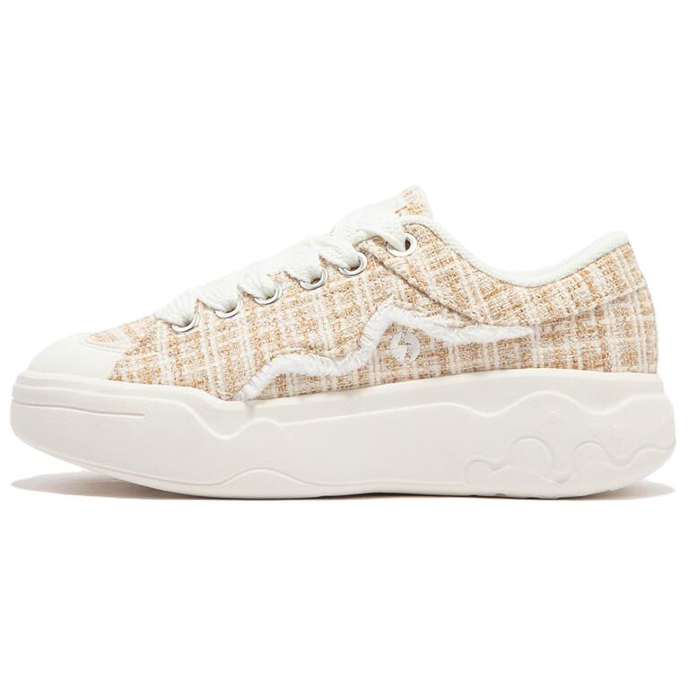 361° Wear-Resistant Slip-Resistant Low-Top Skateboard Shoes Women's Ecru