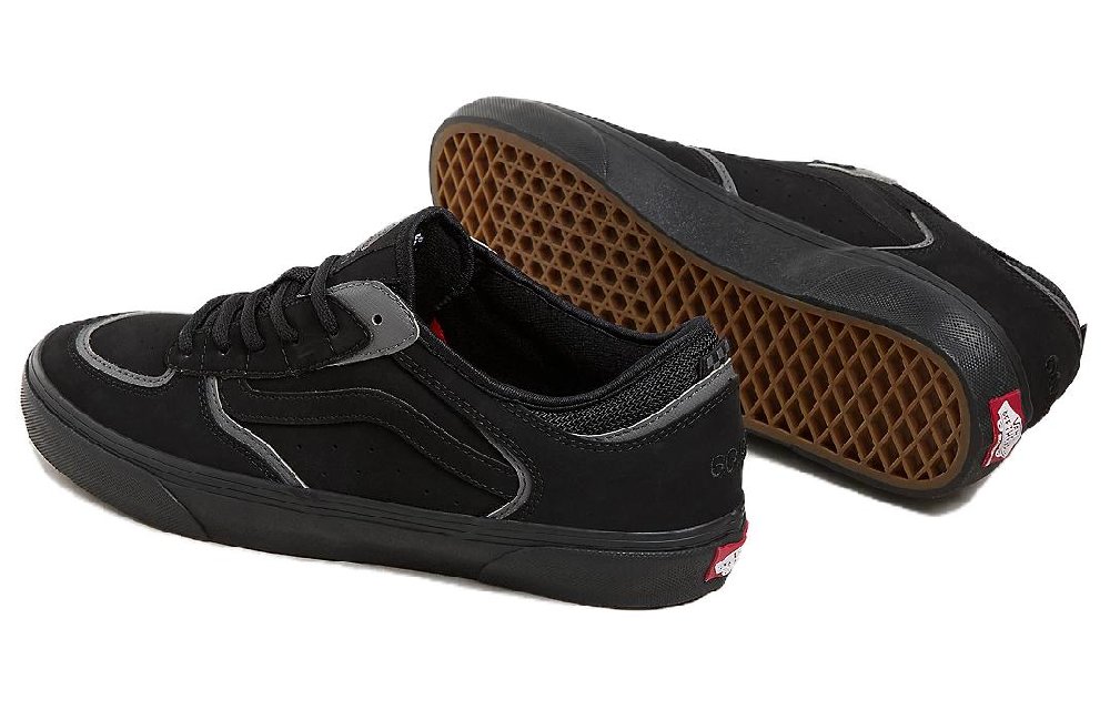 Vans Skate Rowley Anti-Slip Wear-Resistant Low-Top Skateboard Shoes Unisex Black Gray
