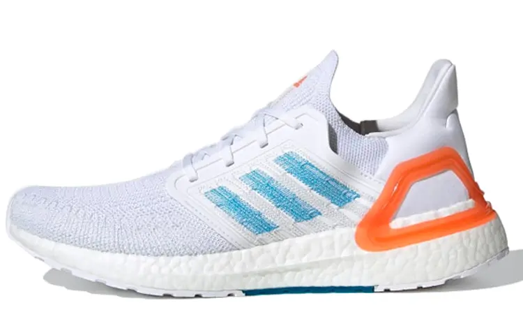 Adidas Ultra Boost 20 White Sharp Blue True Orange