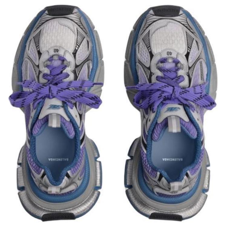 Balenciaga 3XL GRADIENT Low Top Casual Shoes Women's Purple Gray