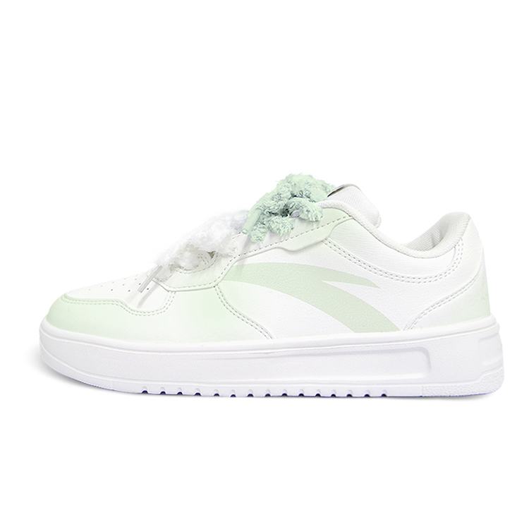 Anta Life Collection Anti Slip Wear Resistant Low Top Skateboard Shoes Unisex White Green
