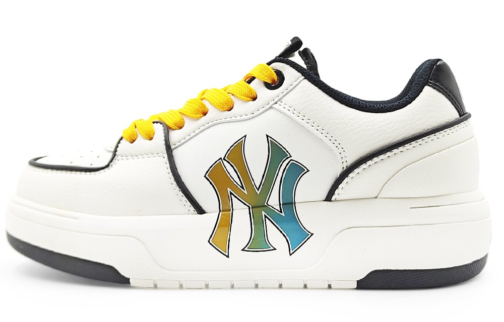 MLB Chunky Liner Abrasion Resistant Low Top Skateboard Shoes Unisex White Yellow