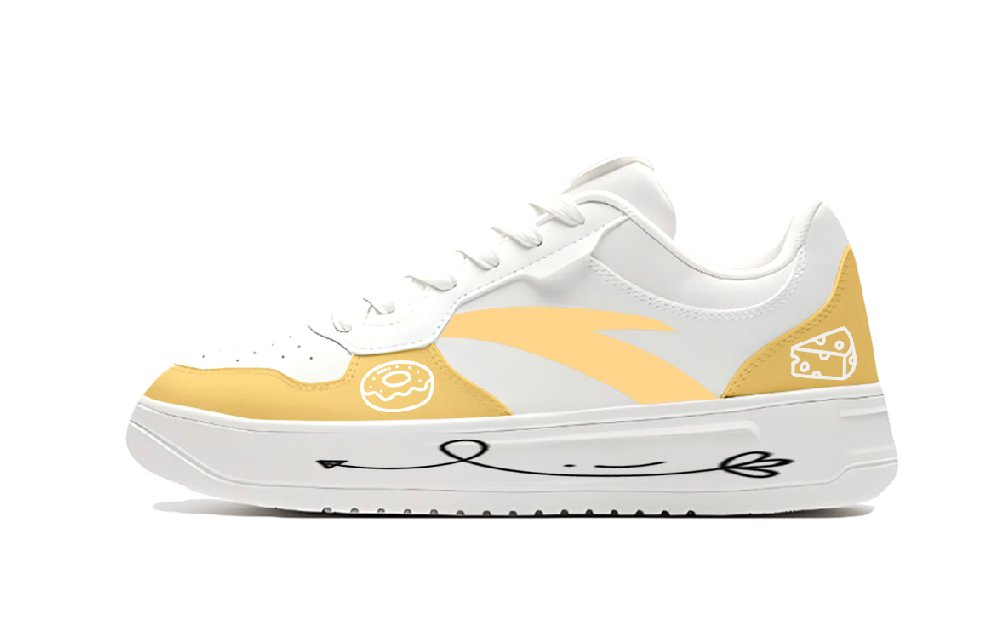 Anta Relaxed Wear resistant And Lightweight Low Top Skateboard Shoes Unisex Yellow