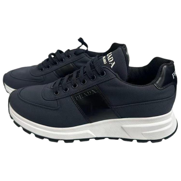 PRADA Low top Casual Shoes Men's Navy Blue