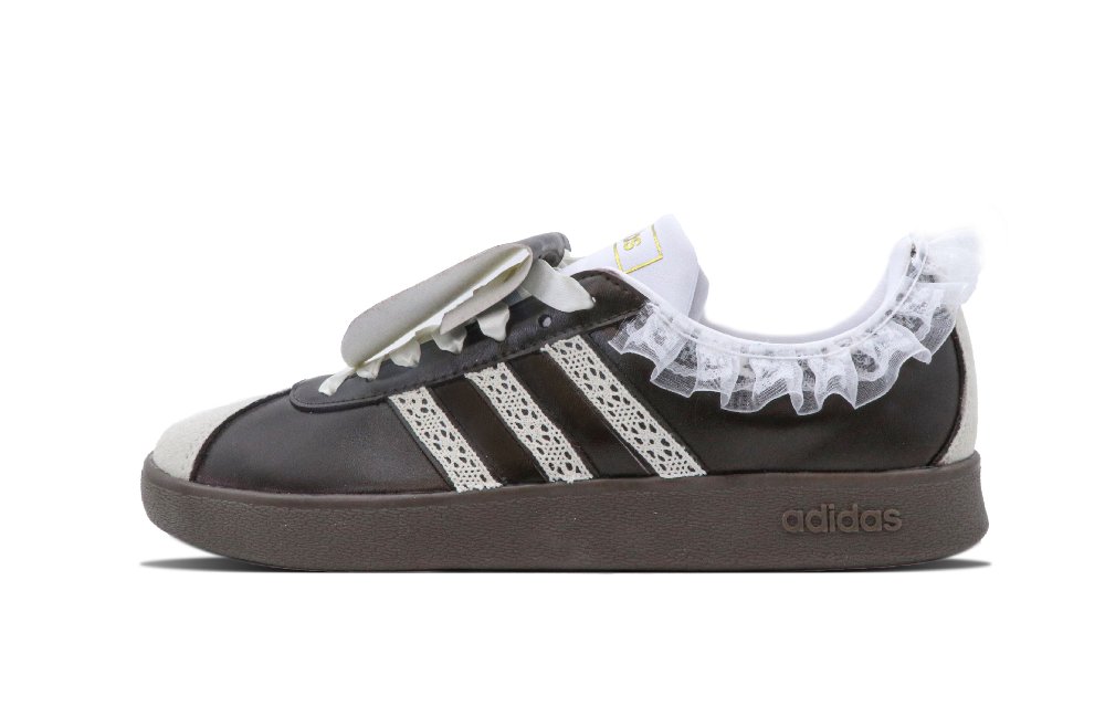 Adidas Neo Vl Court Slip Resistant Low Top Skateboard Shoes Unisex Dark Brown