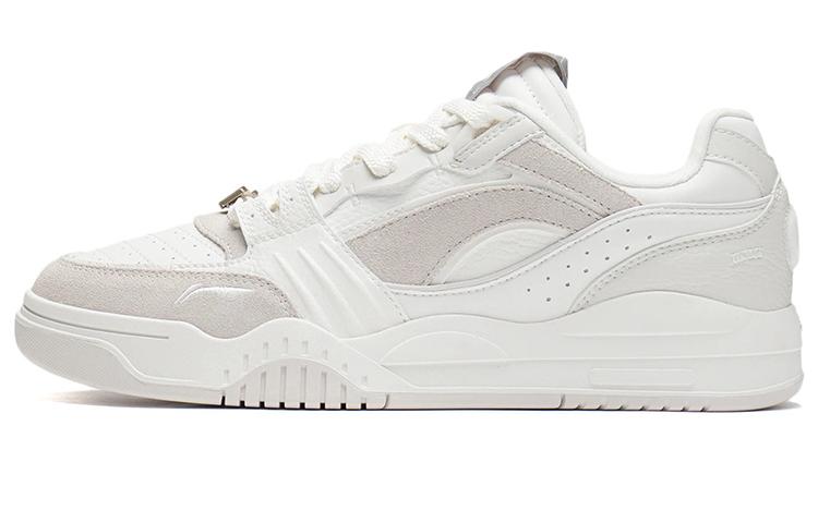 LiNing Yuebai Thermal Slip Resistant Low Top Skateboard Shoes Men's Mist White