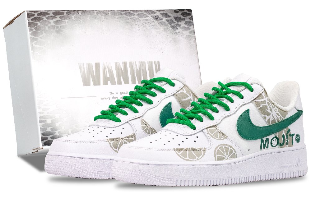 Nike Air Force 1 Lemon Summer Abrasion Resistant Balance Low Top Skateboard Shoes Men's White Green