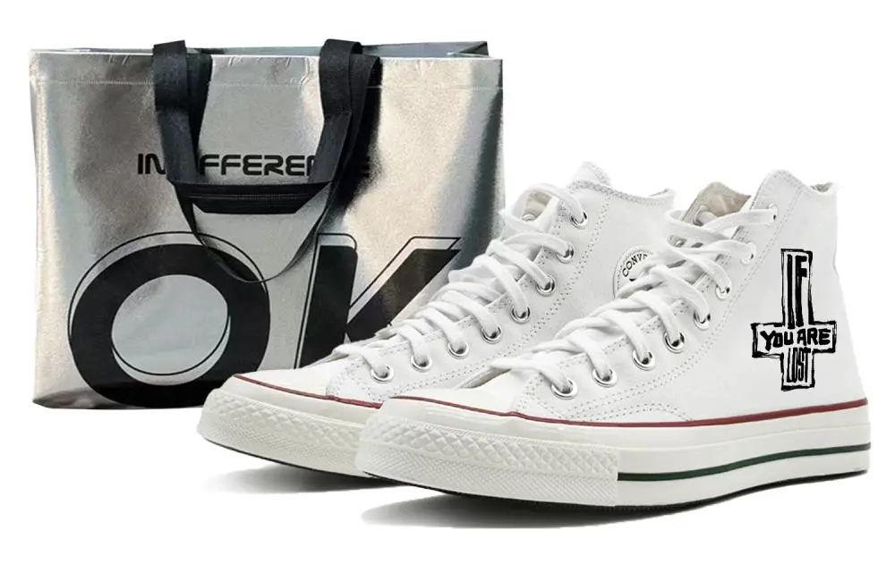 Converse Chuck 70 Chuck Taylor SIN3A IF YOU Abrasion Resistant Height Increasing High top Canvas Shoes Unisex White