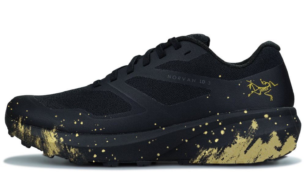Arcteryx Norvan LD 3 Fluorescent Insomnia Anti-Slip Wear-Resistant Low-Top Outdoor Shoes Unisex Black Gold