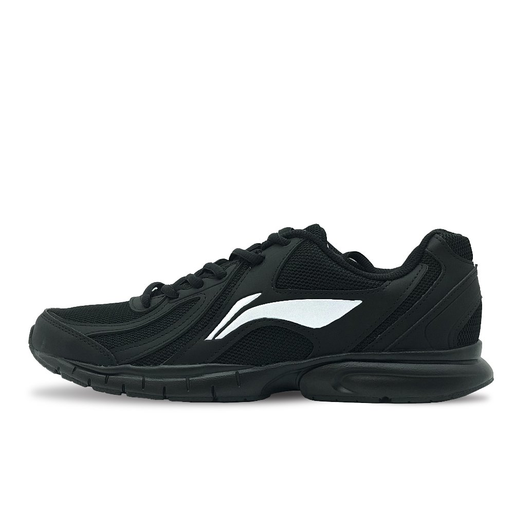 LiNing Non slip Wear resistant Shock Absorption Low Top Casual Running Shoes Men's Black White