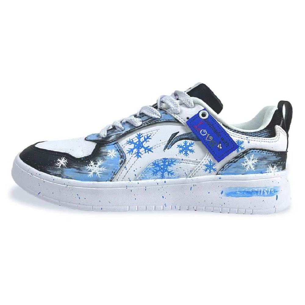 LiNing Spike Years Slip Resistant Cushioning Abrasion Resistant Low Top Skateboard Shoes Men's White Black Blue