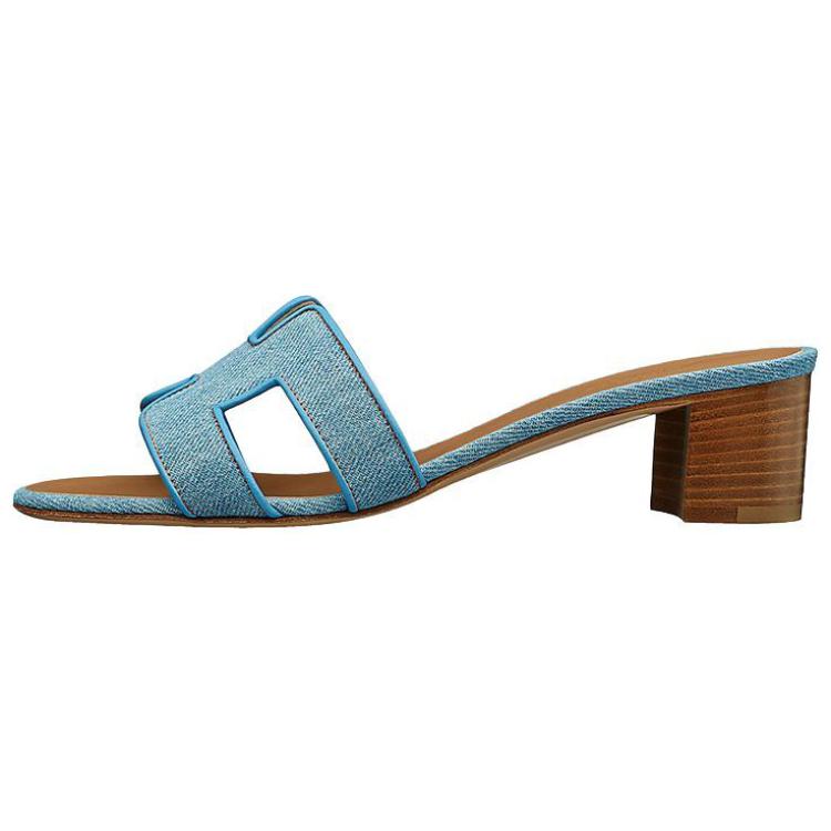 HERMES Oasis Slide Slippers Women's Light Blue