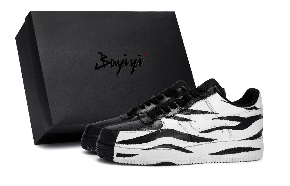 Nike Air Force 1 Anti-Slip Wear-Resistant Low-Top Skateboard Shoes Unisex Black White