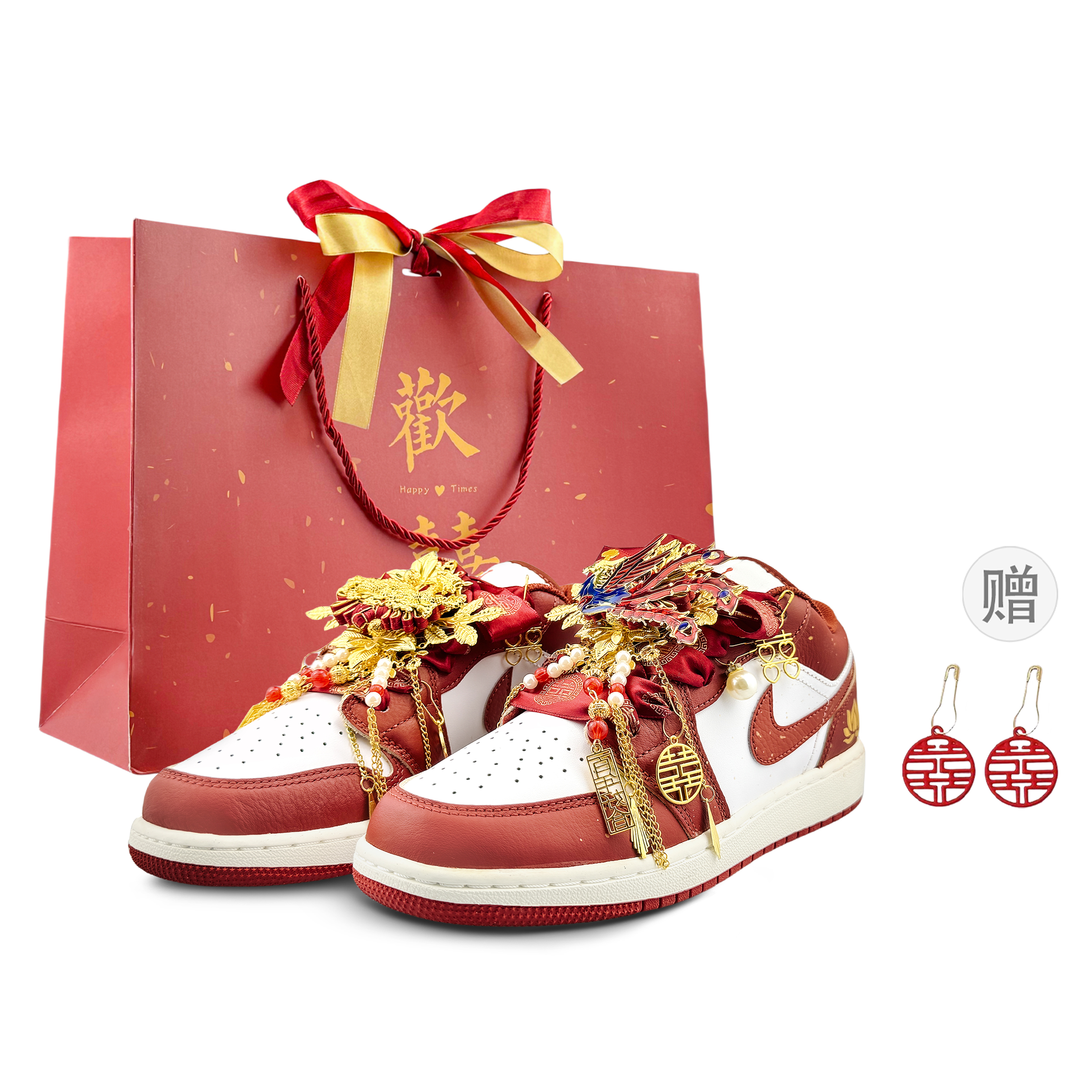 Jordan Air Jordan 1 Abrasion Resistant Low top Vintage Basketball Shoes Unisex Rouge Red