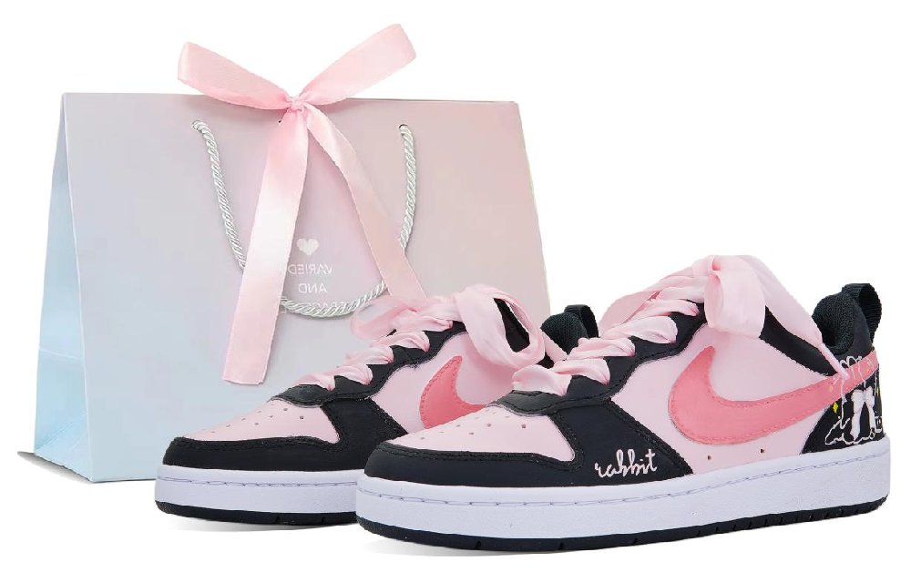 Nike Court Borough Low top Skateboard Shoes Women's Black Pink