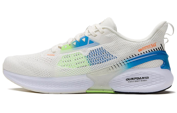 361° Flying Wing Slip Resistant Low Top Running Shoes Men's White Green