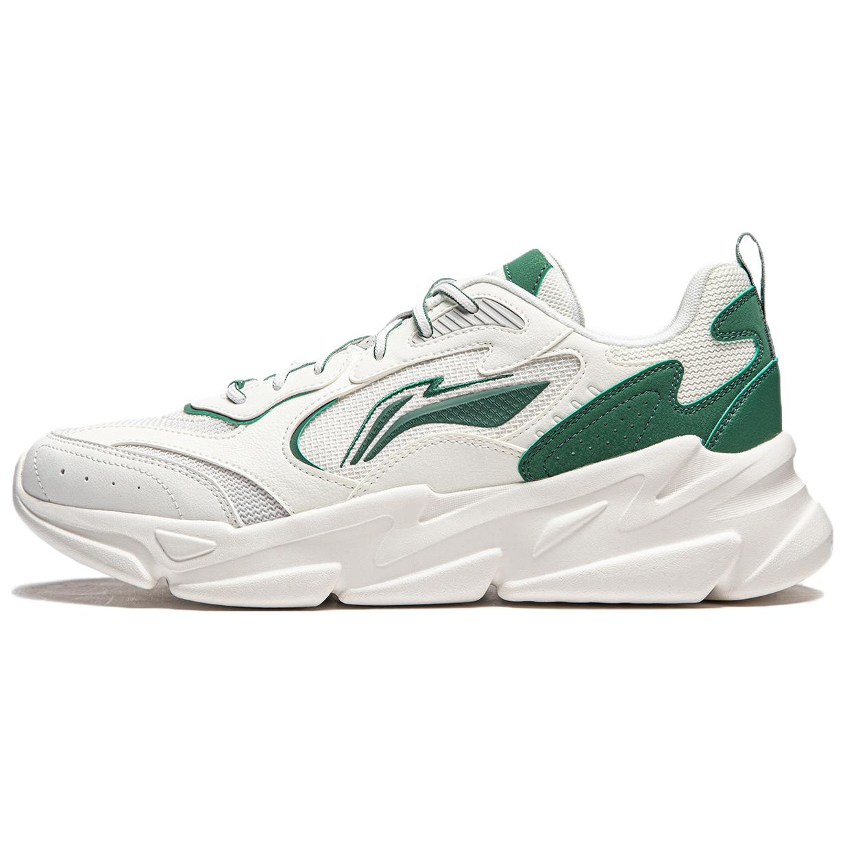 LiNing Clouds Cushioning Anti-Slip And Wear-Resistant Support Casual Shoes Men's White Green купить в интернет-магазине Yoocart с быстрой доставкой по России.