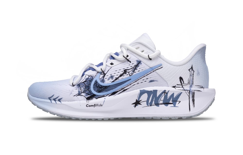 Nike Quest 6 Slip Resistant, Abrasion Resistant, Breathable, Lightweight Low Top Running Shoes Unisex White Blue