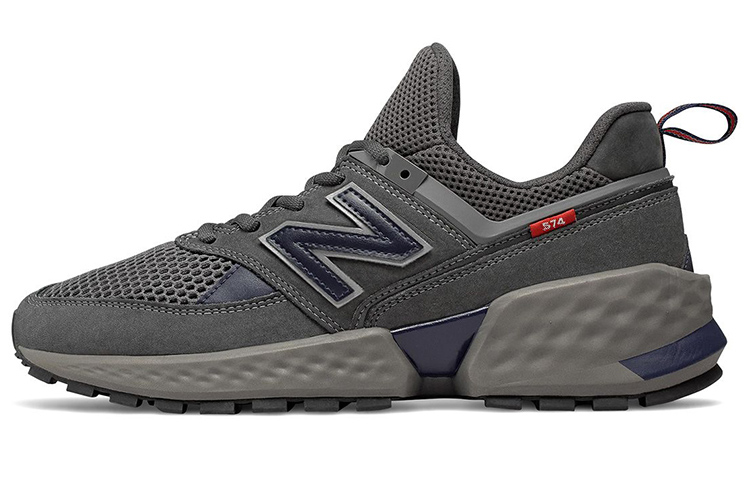 New Balance 574 Grey Navy Red Tab