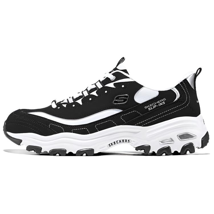 Skechers DLITES Breathable Support Low Top Chunky Sneakers Men's Black White